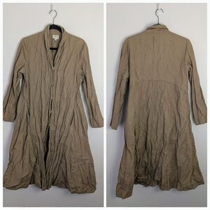 J.Jill Crinkle Parachute Button Front Jacket Size M Lagenlook Neutral